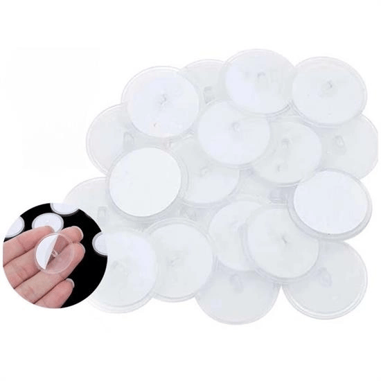 20 Adet Şeffaf Yuvarlak 3 Cm Çaplı Güçlü Disk Yapışkanlar Bx40
