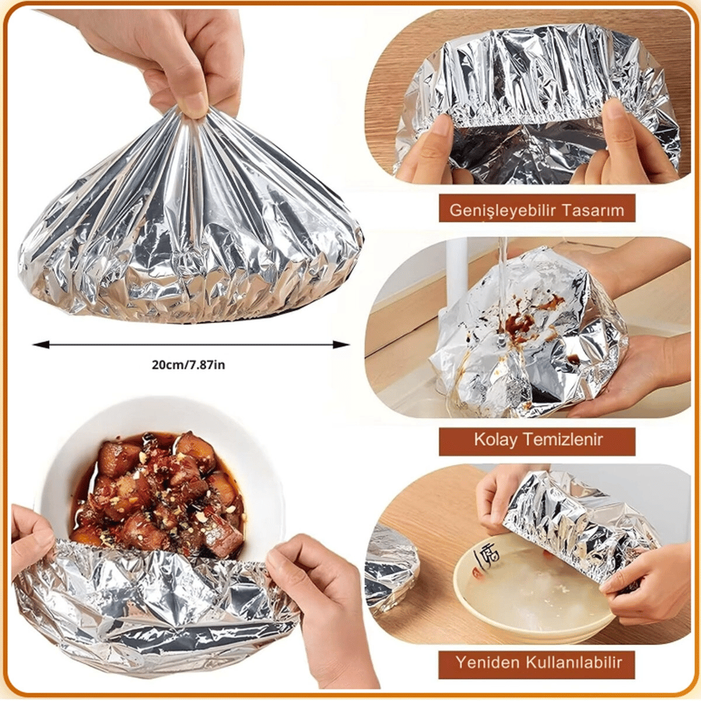 20 Paket Plastic Cover 10pcs Folyo Çok Amaçlı Tabak - Mini Tencere Bone Kapak Toplamda 200 Adet Gönderilir Bx40