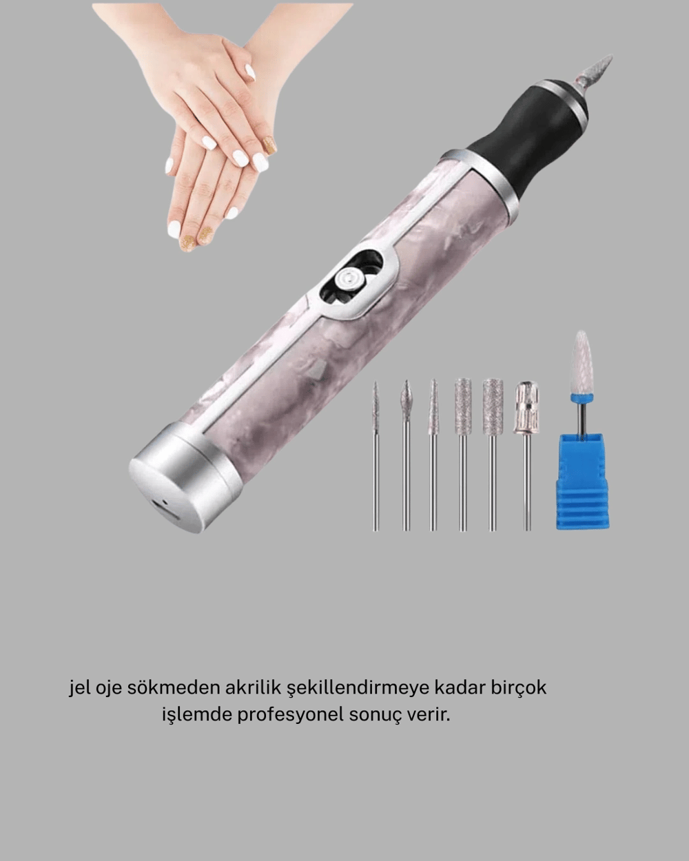 20.000 RPM Tırnak Matkabı + Mini LED Oje Kurutma Cihazı Seti