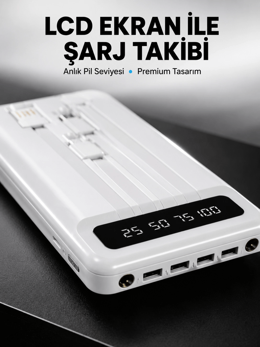 20.000mAh Taşınabilir Powerbank PD Teknolojili Çift USB Çıkışlı Yeni Nesil