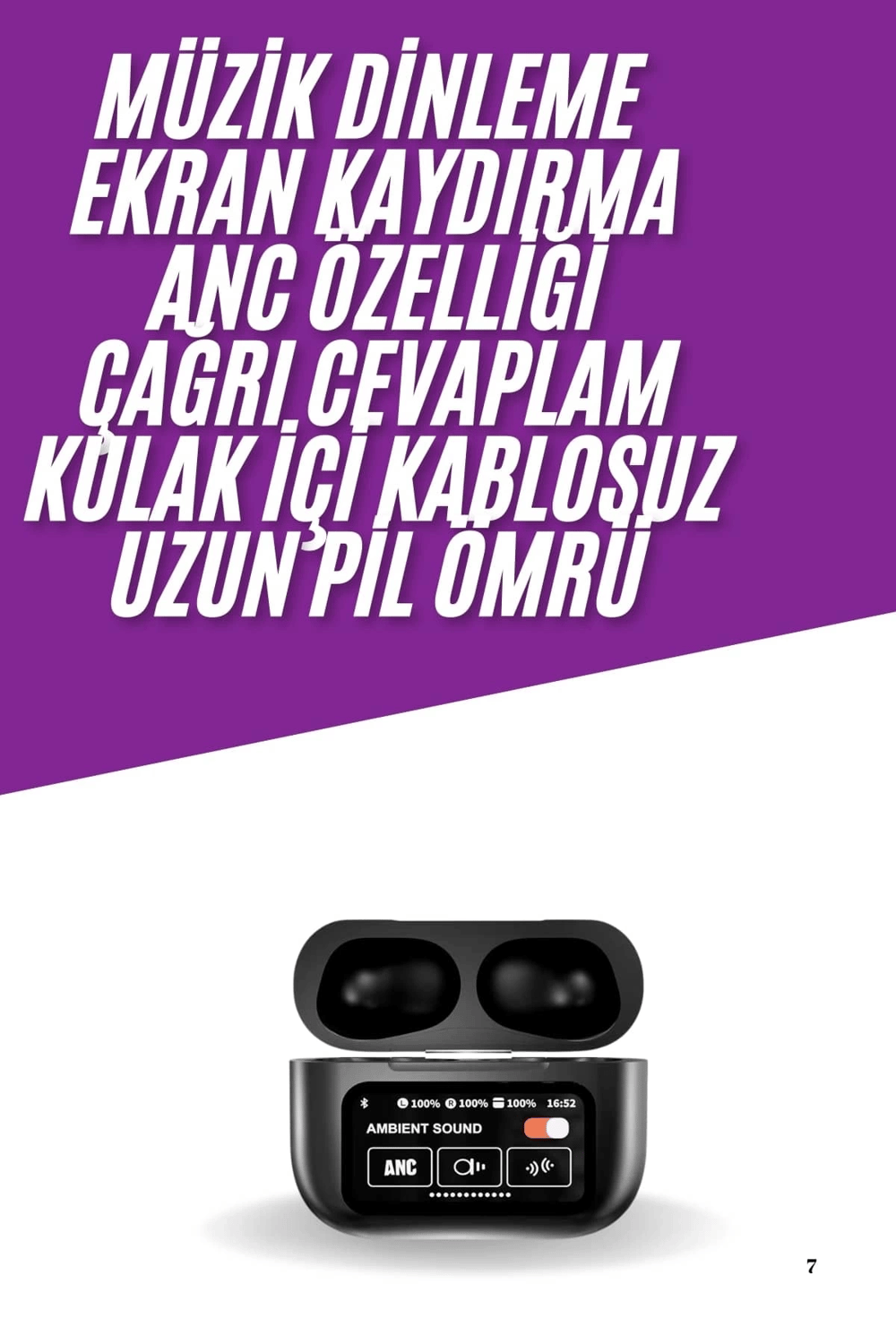 2025 Model Bluetooth Kulaklık Dokunmatik Ekran Yüksek Ses Kalitesi