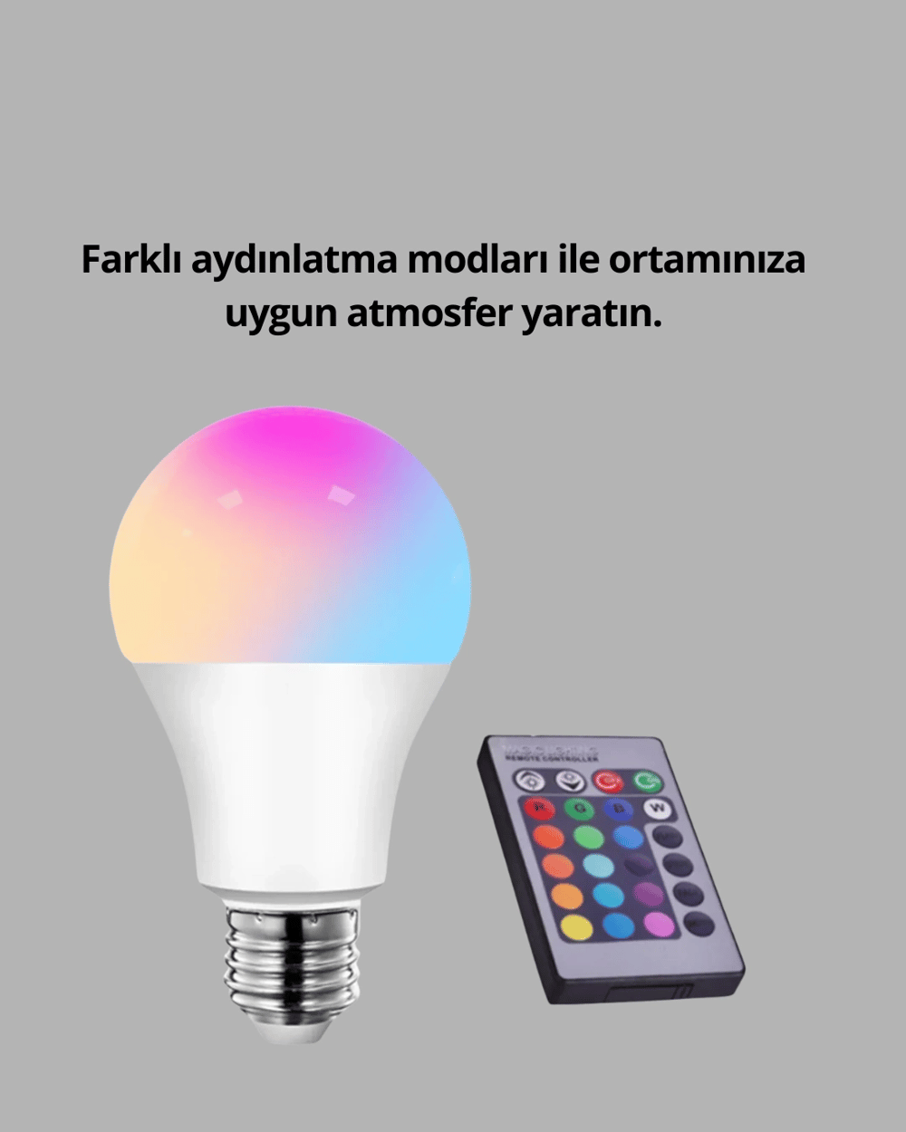 2025 RGB LED Ampul Uzaktan Kumandalı Renkli Işık A Kalite
