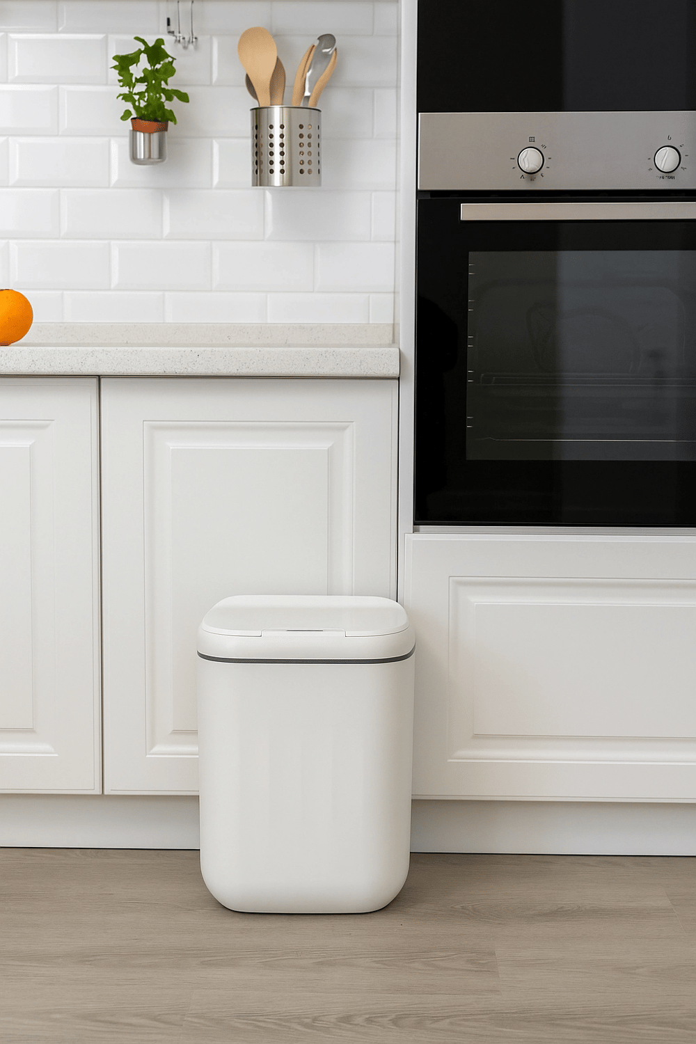 20L Sensörlü Akıllı Antibakteriyel Çöp Kovası Otomatik Kapaklı, Banyo Mutfak 4 Pil Yanında