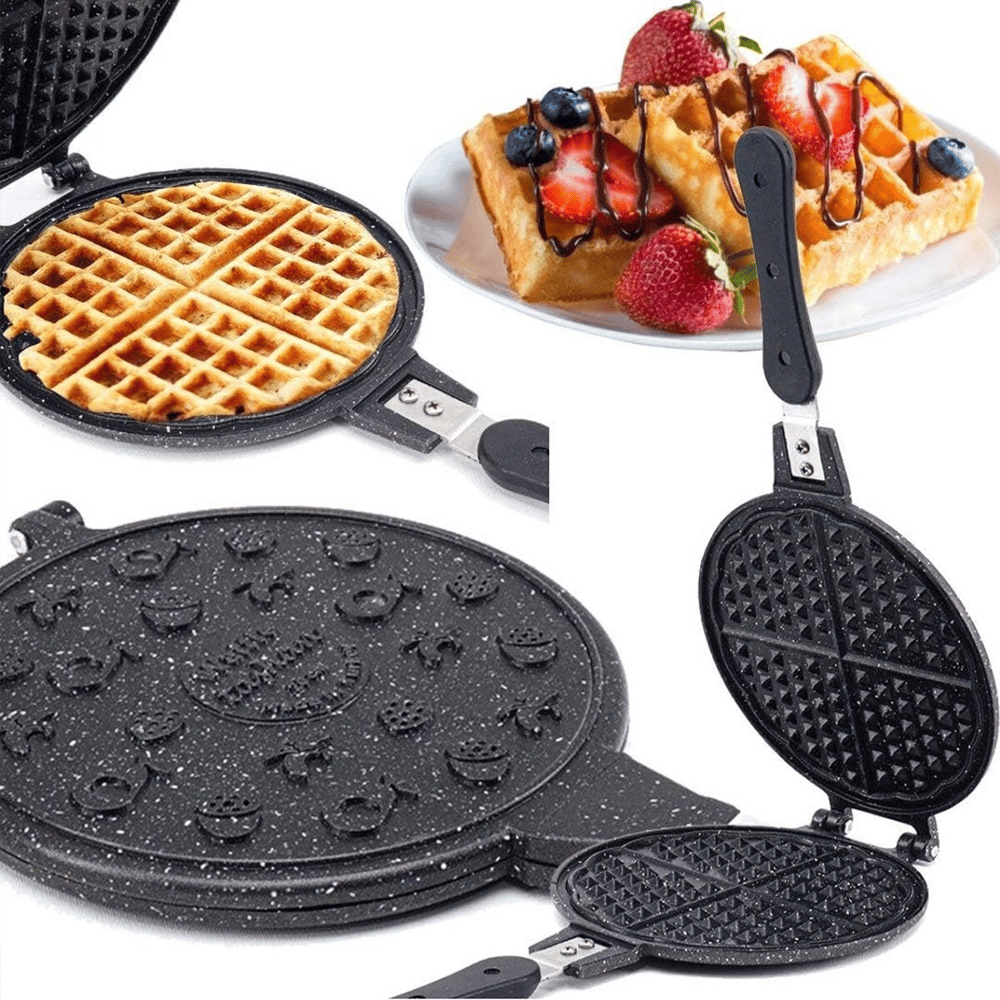 20cm Granit Döküm Waffle Tava Bakalit Sap Bx40