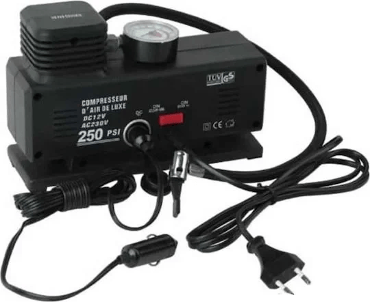 220 Volt-12 Volt 250 Psi Kompresör Lastik Hava Şişirme Oto Pompası Fişli Ve Çakmaklı Yage-843 Bx40
