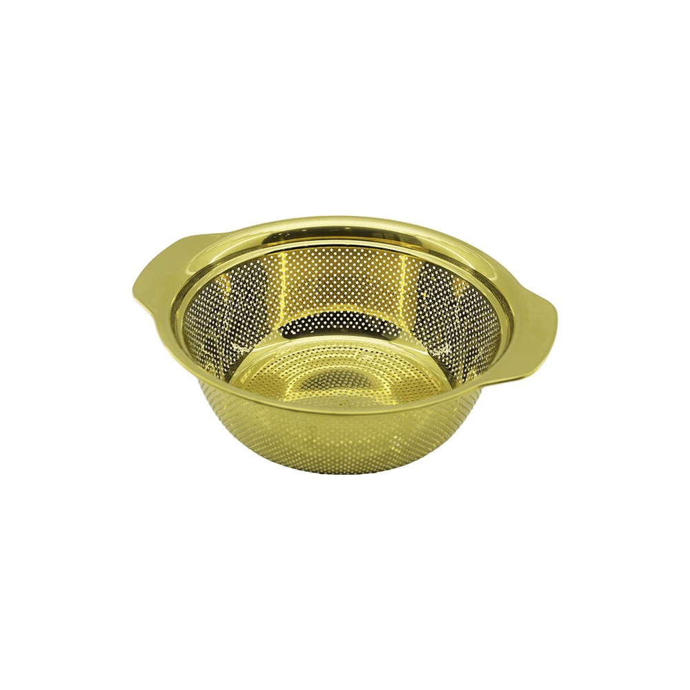 23cm   Gold  Paslanmaz Metal  Sepet  Süzgeç  Kendinden Kulplu Bx40