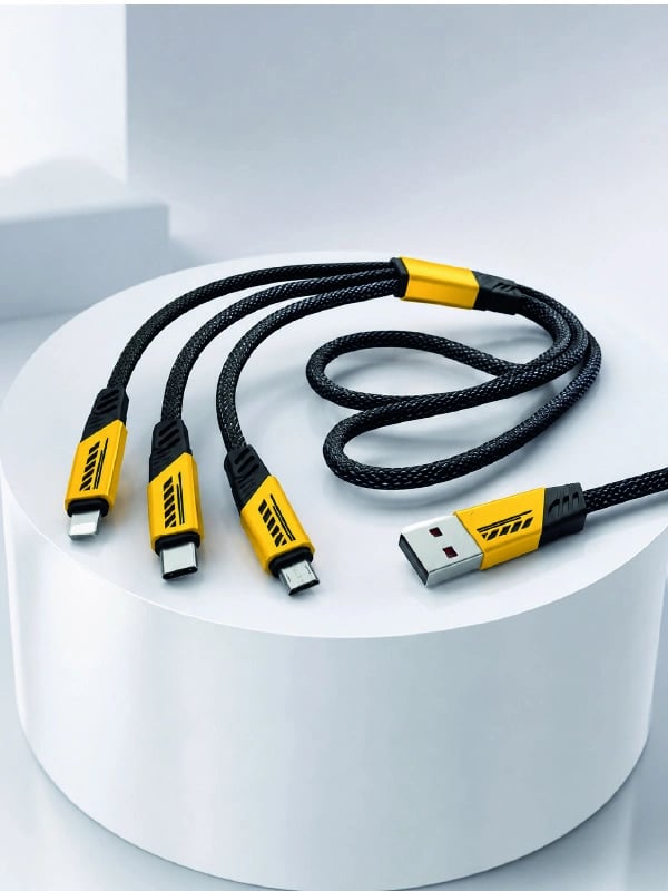 240W 3ü 1 Arada Hızlı Şarj Kablosu USB Type-C Lightning Micro USB