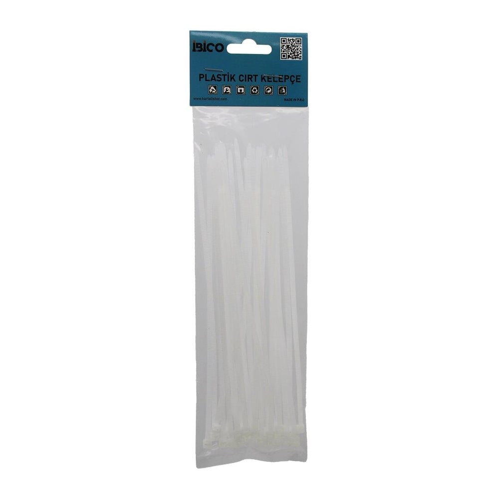 25PCS   BEYAZ   3.6X200MM  PLASTİK CIRT KELEPÇE (3936)