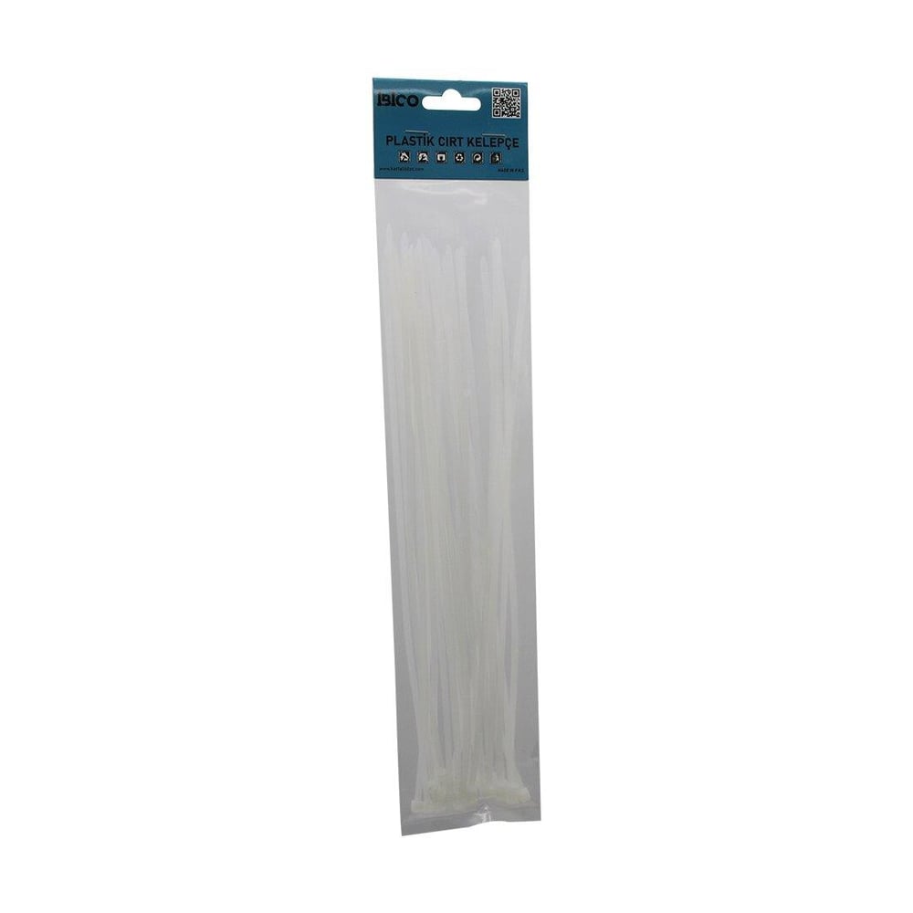 25PCS   BEYAZ   3.6X300MM  PLASTİK CIRT KELEPÇE (3936)