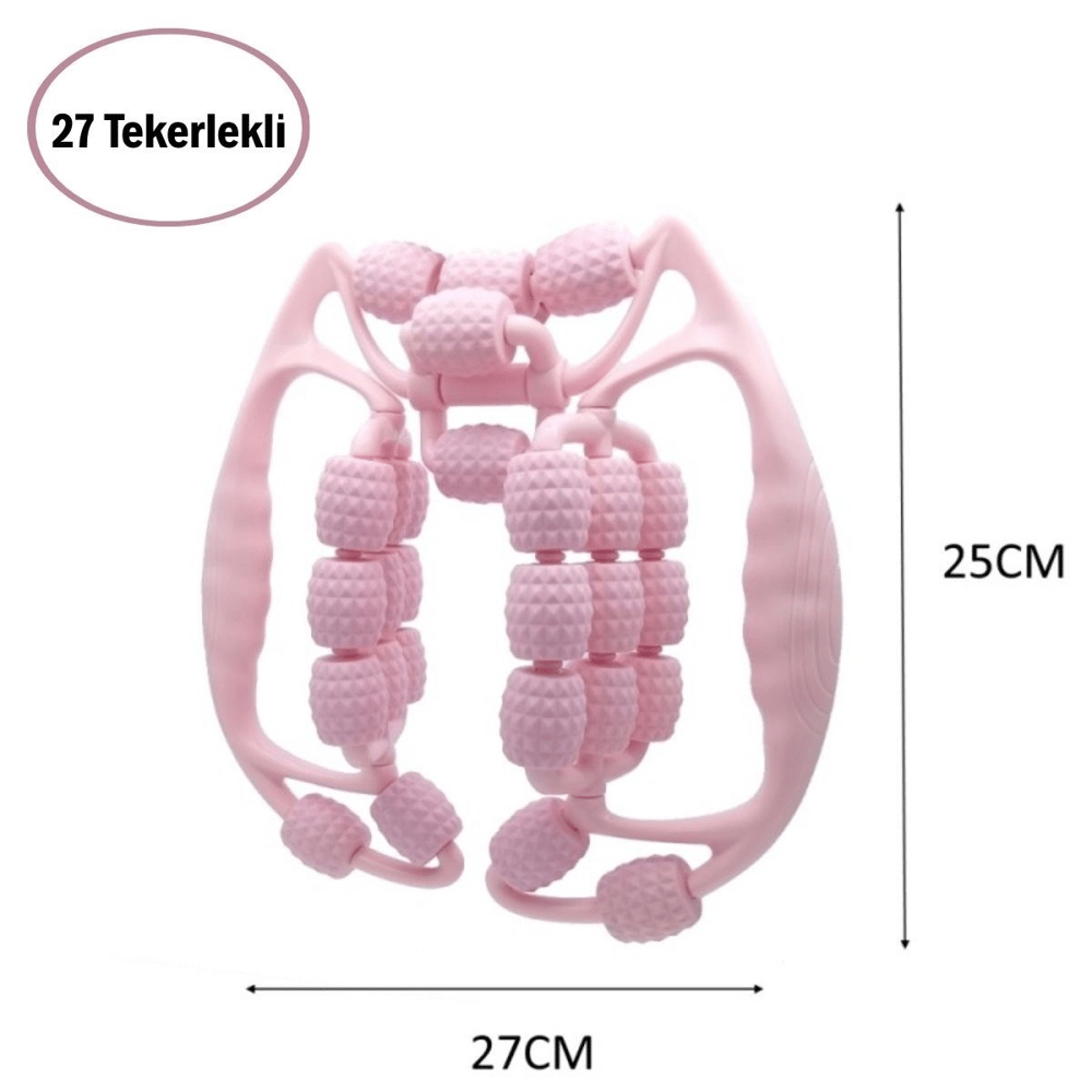 27 Tekerlekli Lenfatik Masaj Roller – Selülit Giderici, Cilt Sıkılaştırıcı, Bacak Kol Sırt Masaj Aleti Bx40