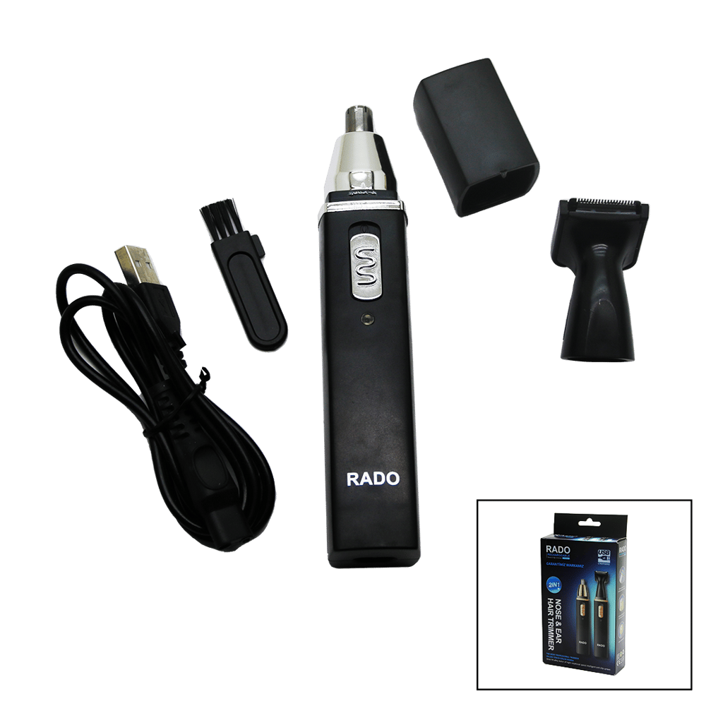 2IN1 BURUN - KULAK KIL ALMA - ENSE ÇİZİM USB SARJLI TRAŞ MAKİNESİ RD-3138 (3936)