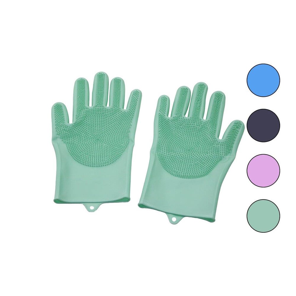 2PCS   RENKLİ SİLİKON   TIRTIRLI  BULAŞIK ELDİVENİ (3936)