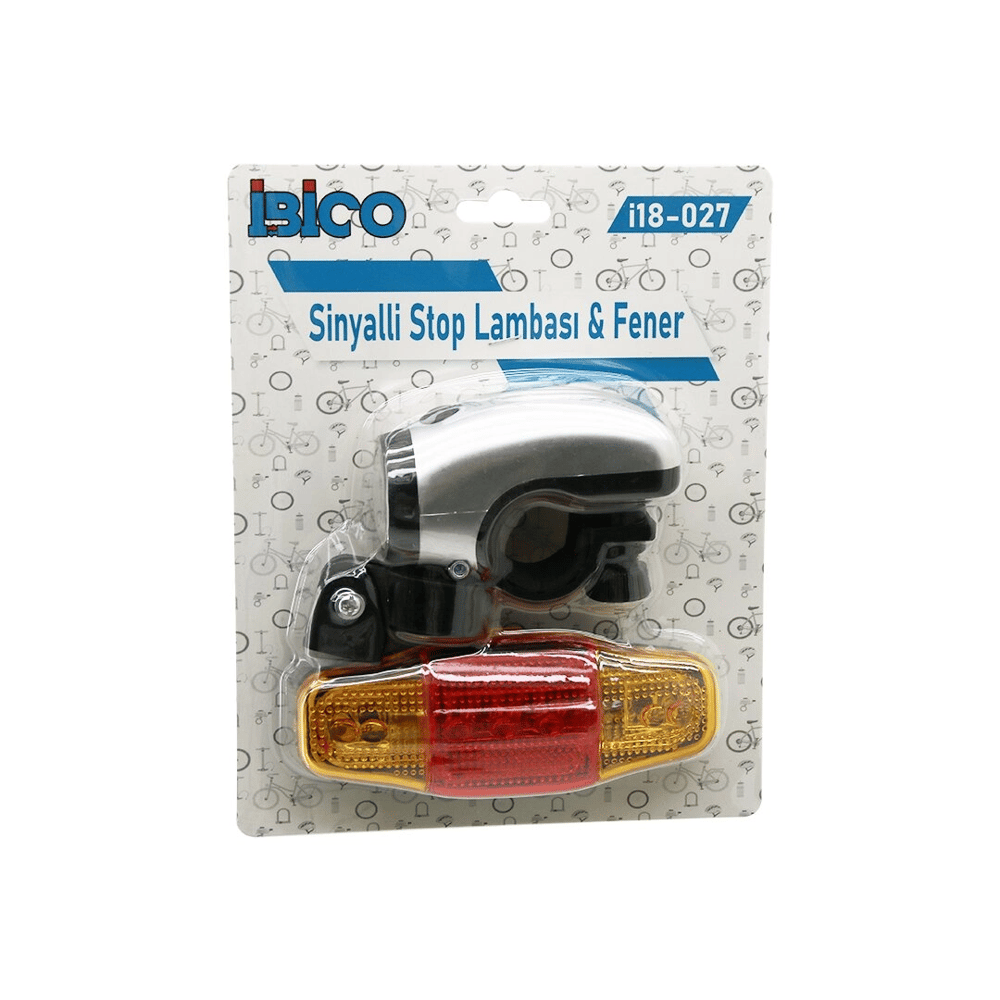 2in1  Bisiklet 5 Led Fener  -  Sinyalli Stop Lamba   Pilli Bx40