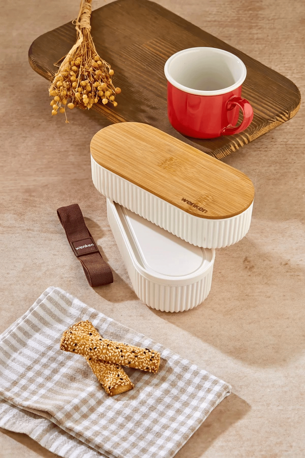 2li 1000ml Ahşap Kapaklı Lunch Box Set Bambu Diyet Yemek Kabı Saklama Kutusu Öğle Yemeği Kutusu