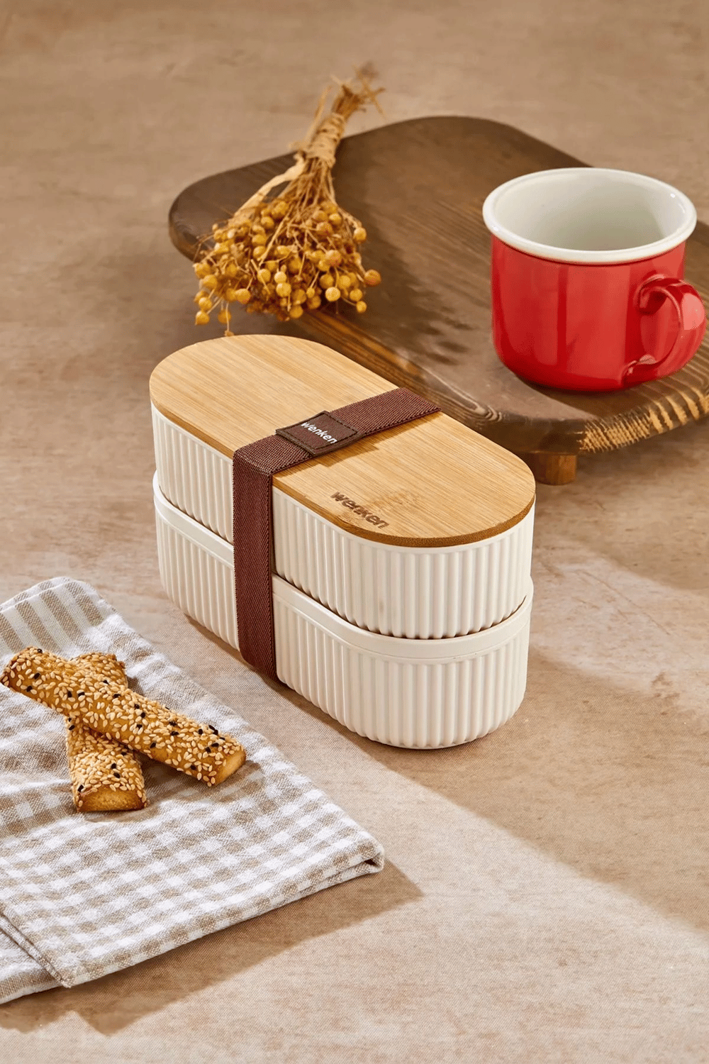 2li 1000ml Ahşap Kapaklı Lunch Box Set Bambu Diyet Yemek Kabı Saklama Kutusu Öğle Yemeği Kutusu