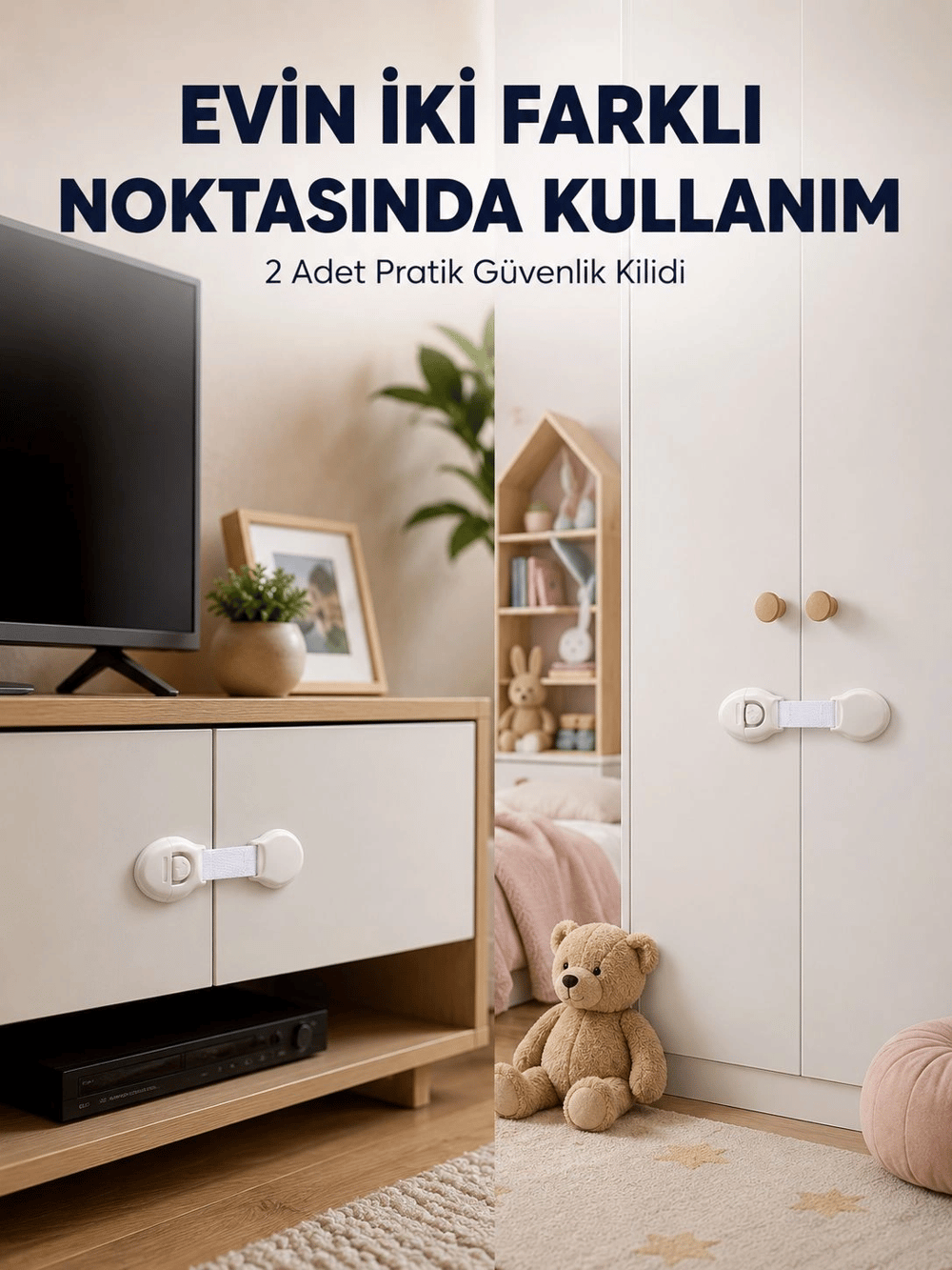 2li Çocuk Güvenlik Kilidi Ev İçi Koruma Seti