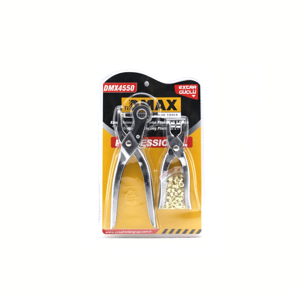 2li Set  6 Dişli Metal Kemer Delme Pensesi Perçin Pensesi Gold Perçin