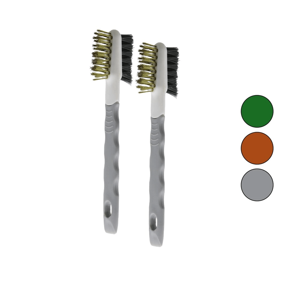 2pcs Çift Taraflı Tel Başlı Tel Fırça Sert - Daha Sert Tel Çıkarılabilir Saplı Bx40