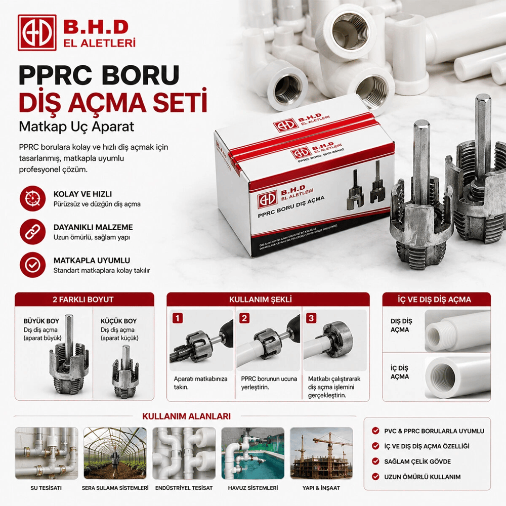 2pcs Pprc Boru Diş Açma Matkap Uç Aparat Bx40