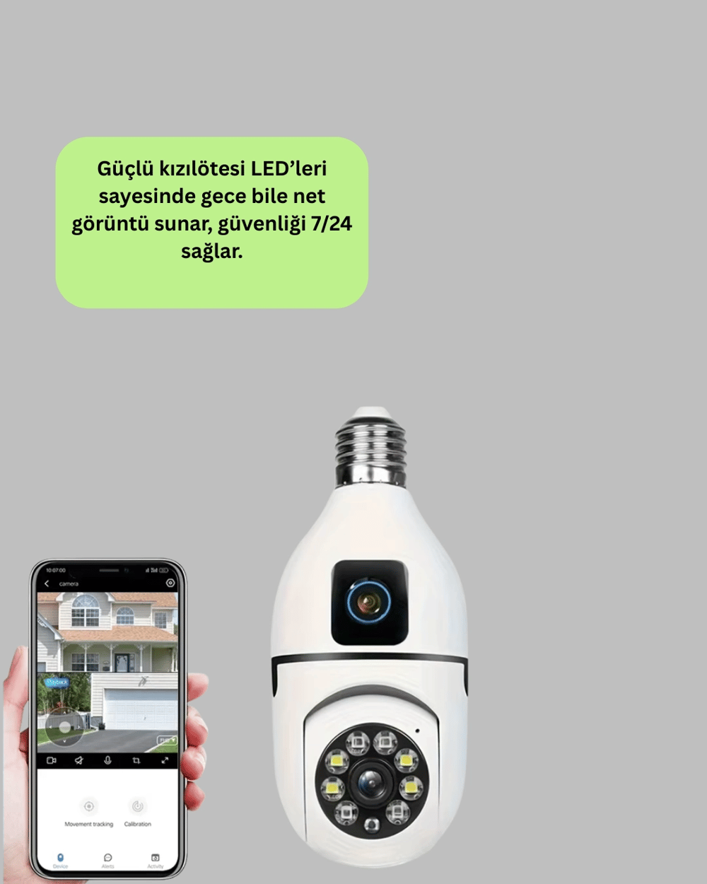 2’si 1 Arada Güvenlik Kamerası ve Sel Işığı – Kablosuz Akıllı Kamera Yeni Nesil