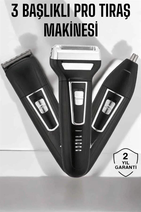 3 Başlıklı Profesyonel Tıraş Makinesi