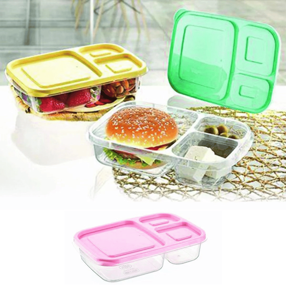 3 Bölmeli Sefer Tası Pratik Kolay Gıda Diyet Saklama Erzak Kabı Bx40