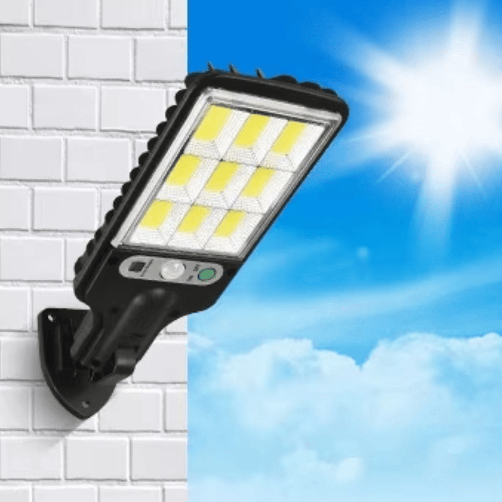 3 Farklı Işık Modlu Güneş Enerjisiyle Şarj Olan Dış Mekan Uyumlu Kumandalı Solar Duvar LEDİ