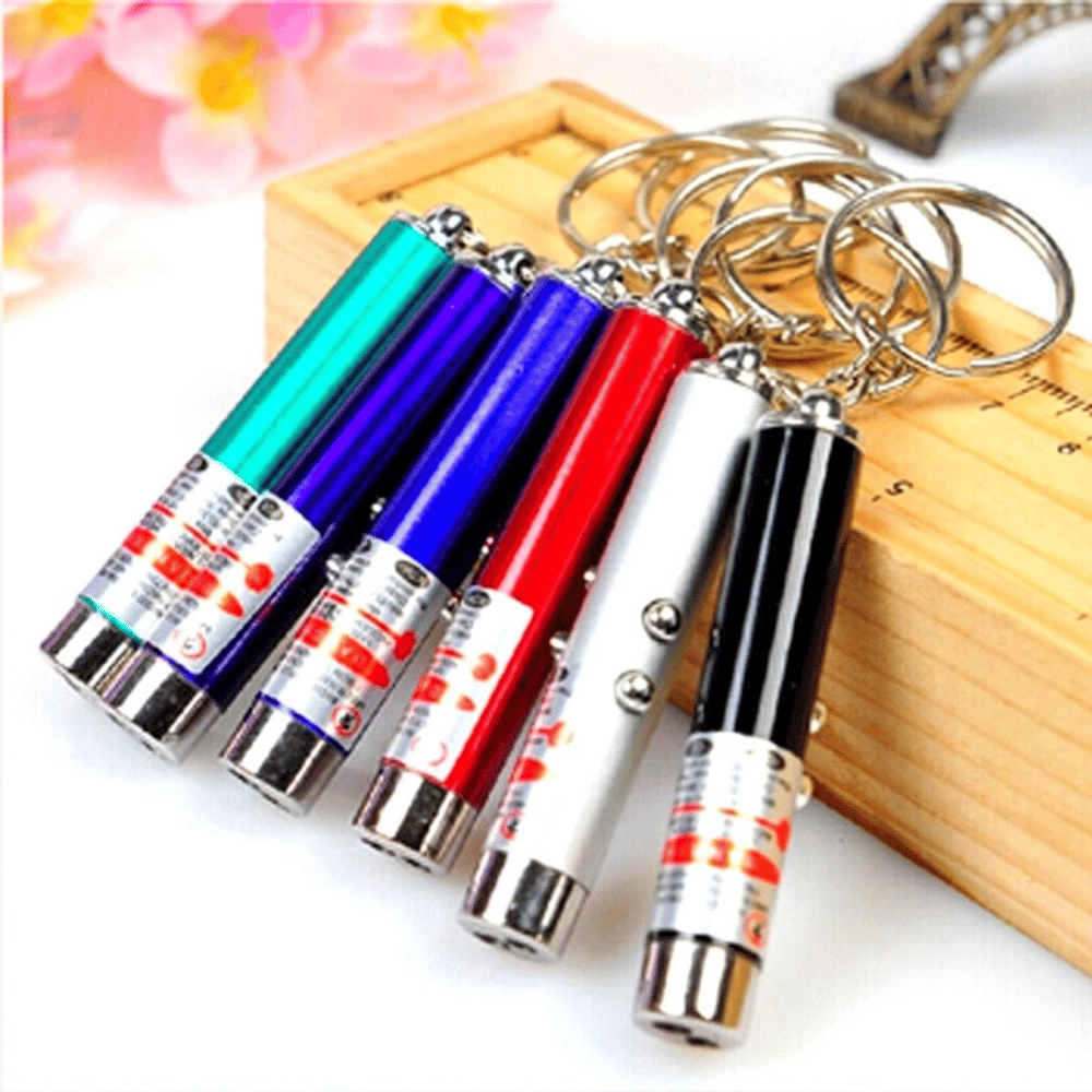 3 Fonksiyonlu Kırmızı Beyaz Işıklı Led Lazer Kedi Köpek Oyuncak Anahtarlık Bx40