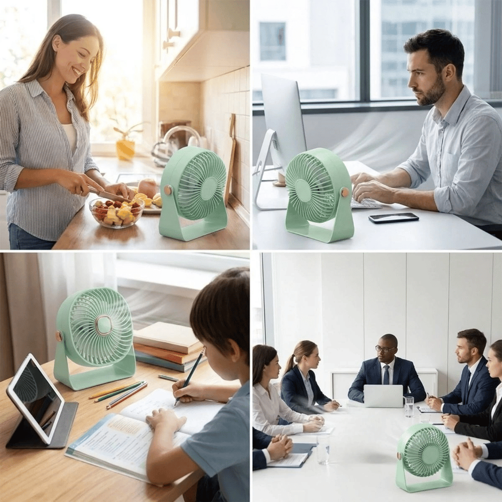 3 Kademeli Masaüstü Fan – Duvara Asılıp Sabitlenebilen Standlı Kaydırmaz Pedli Mini Fan Zb112 Bx40