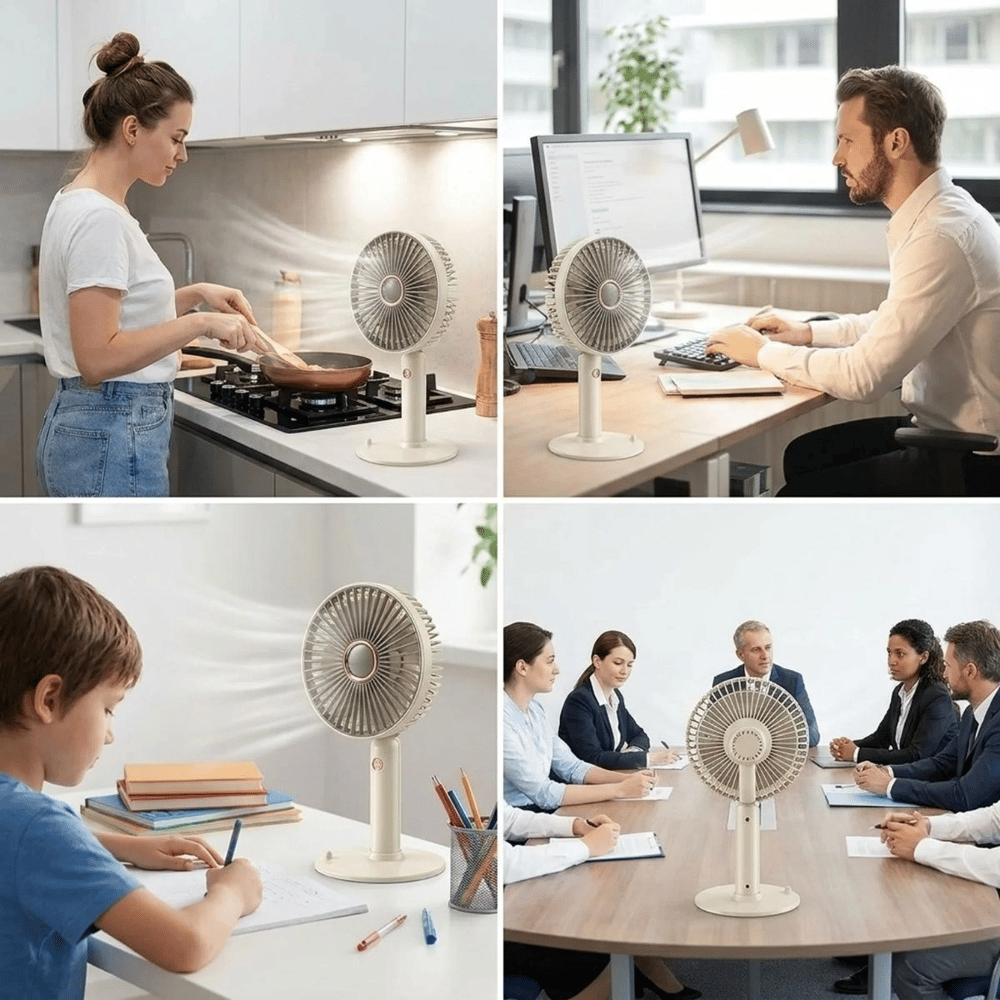 3 Kademeli Masaüstü Fan – Telefon Tutuculu Standlı Taşınabilir Mini Fan Zb161 Bx40