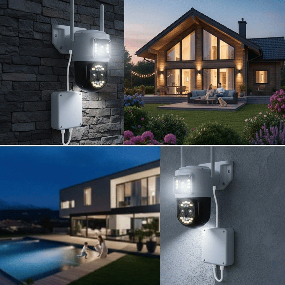 3 Kameralı Kablolu Akıllı Güvenlik Kamerası – 360° Ptz Hareketli, Çift Antenli, Wifi Ip, Gece Görüşlü Dış Mekan Kamera Bx40