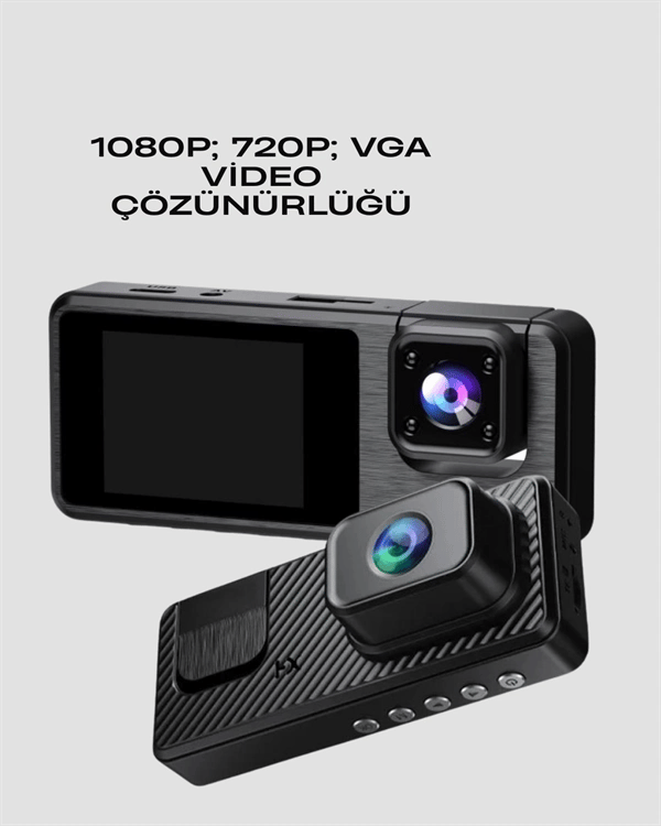 3 Kanallı Araç Kamerası – Full HD 1080P Kayıt, 2” Ekran, Park Gözetimi Desteği Yeni Nesil