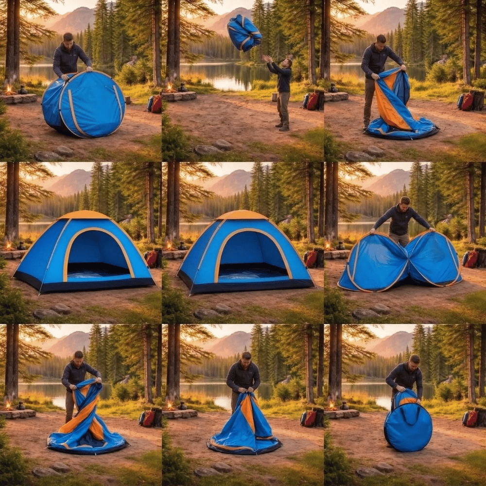 3 Kişilik Yarı Otomatik Kurulum Kamp Çadırı – Suya Dayanıklı, Taşıma Çantalı Outdoor Aile Çadırı, Piknik, Plaj Ve Doğa 200x150x110 Cm Bx40