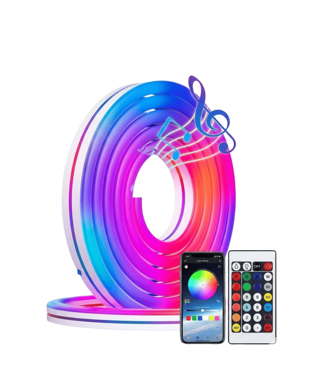 3 Metre RGB Akıllı Neon LED Şerit Işık Telefon ve Kumanda Kontrollü Ambiyans Aydınlatma