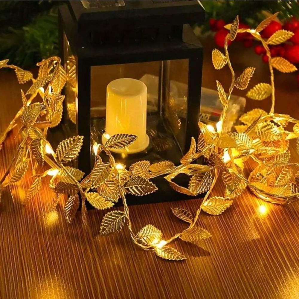 3 Metre Yaldızlı Gold LED Işık – Dekoratif Ortam ve Yılbaşı Aydınlatması (3936)