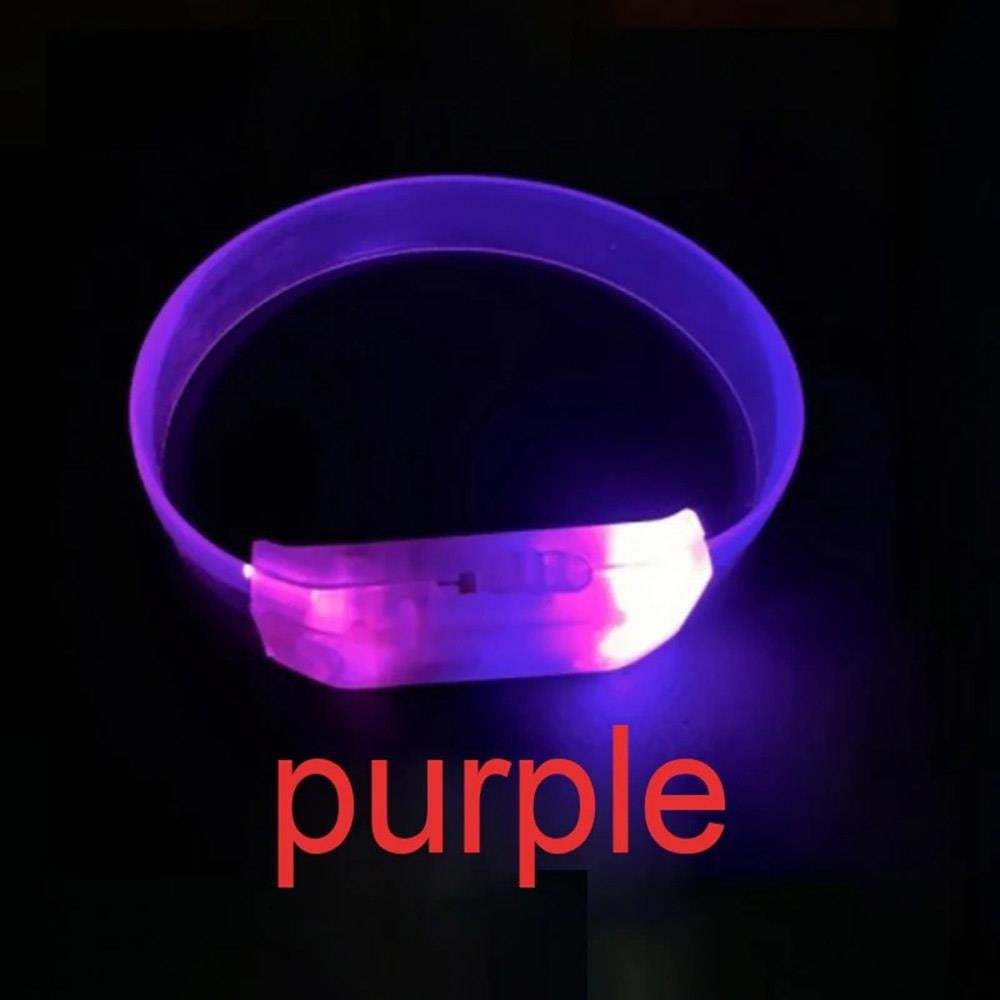 3 Modlu Pilli LED Işıklı Esnek Parti Bilekliği Mor (3936)