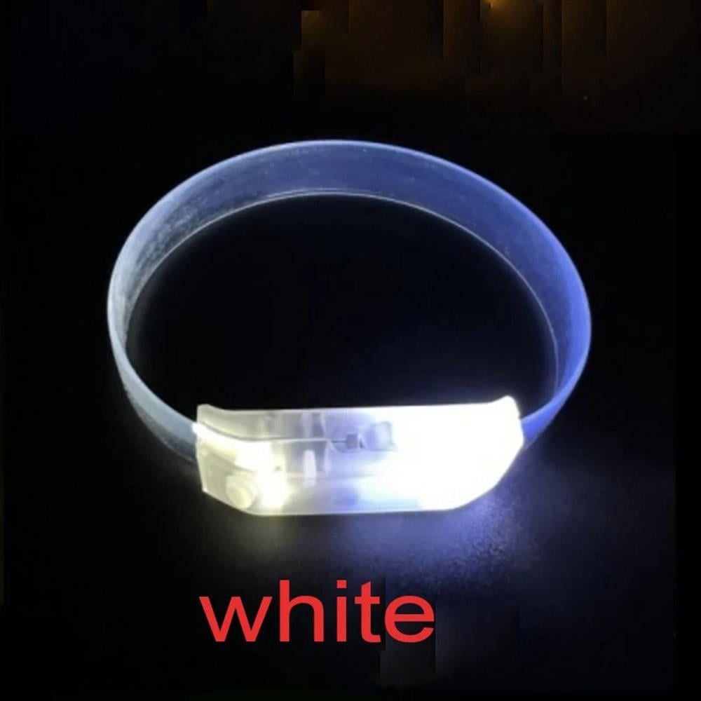 3 Modlu Pilli LED Işıklı Esnek Parti Bilekliği Beyaz (3936)