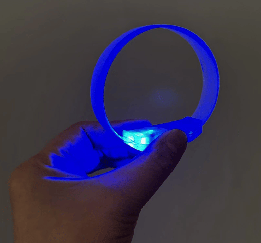 3 Modlu Pilli LED Işıklı Esnek Parti Bilekliği Mavi