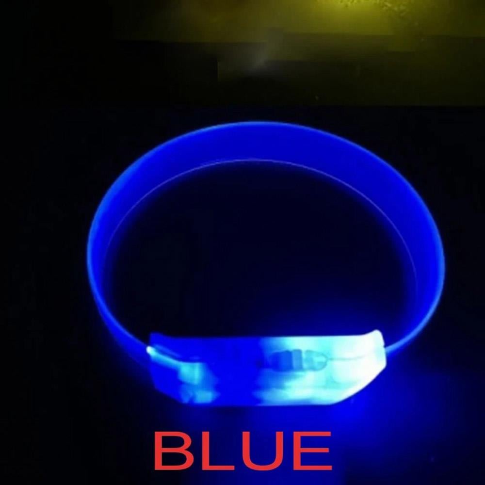 3 Modlu Pilli LED Işıklı Esnek Parti Bilekliği Mavi (3936)