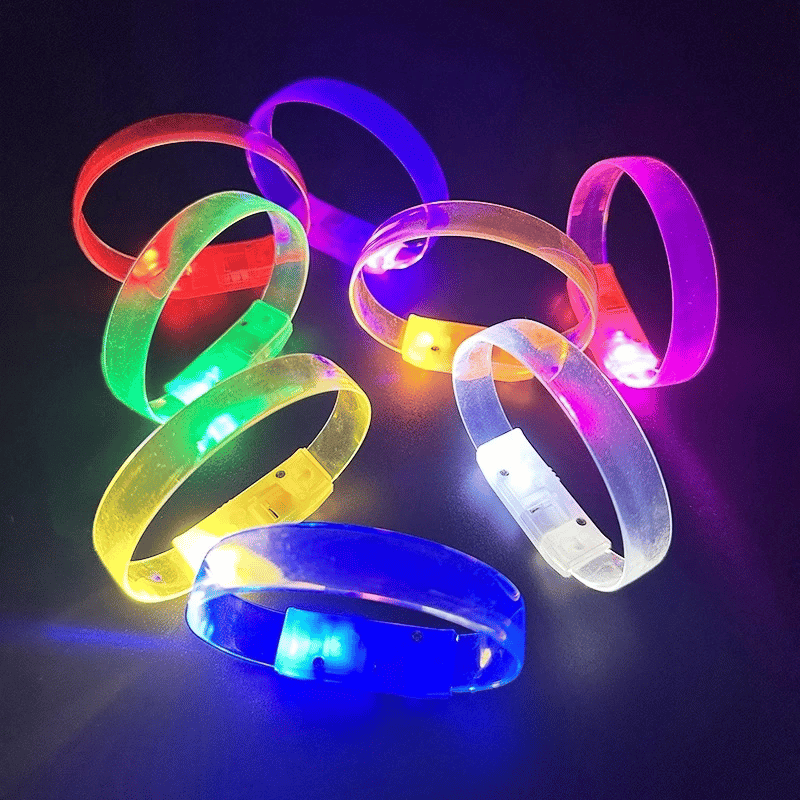 3 Modlu Pilli Led Işıklı Esnek Parti Bilekliği Pembe