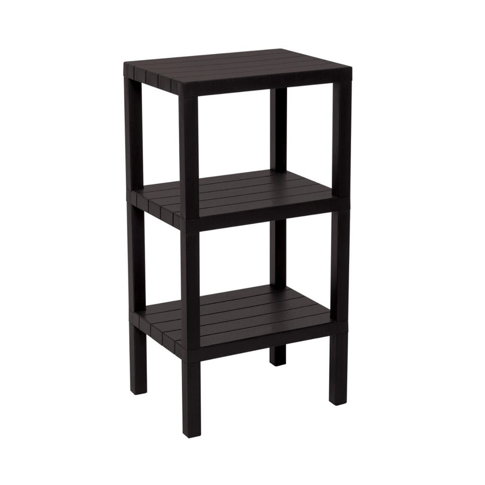 3 Raflı Siyah Modüler Ünite Plastik 38x29x74 Cm Bx40