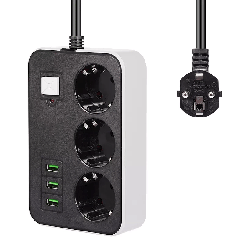 3 Usb’li 3’lü 1.8 M Akım Korumalı Priz Bx40