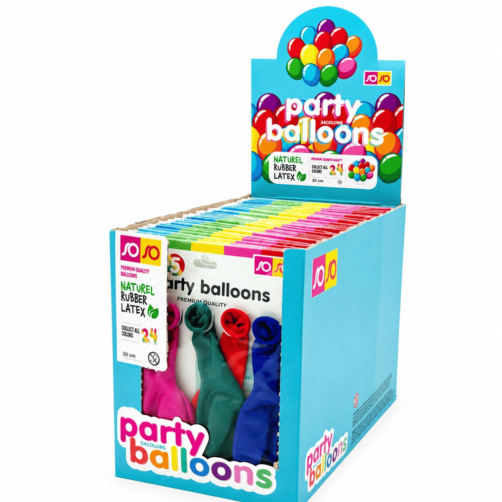 30 Paket - 5pcs Orta Boy Renkli - 30cm Party Balon Toptamda 150 Adet Balon Bx40