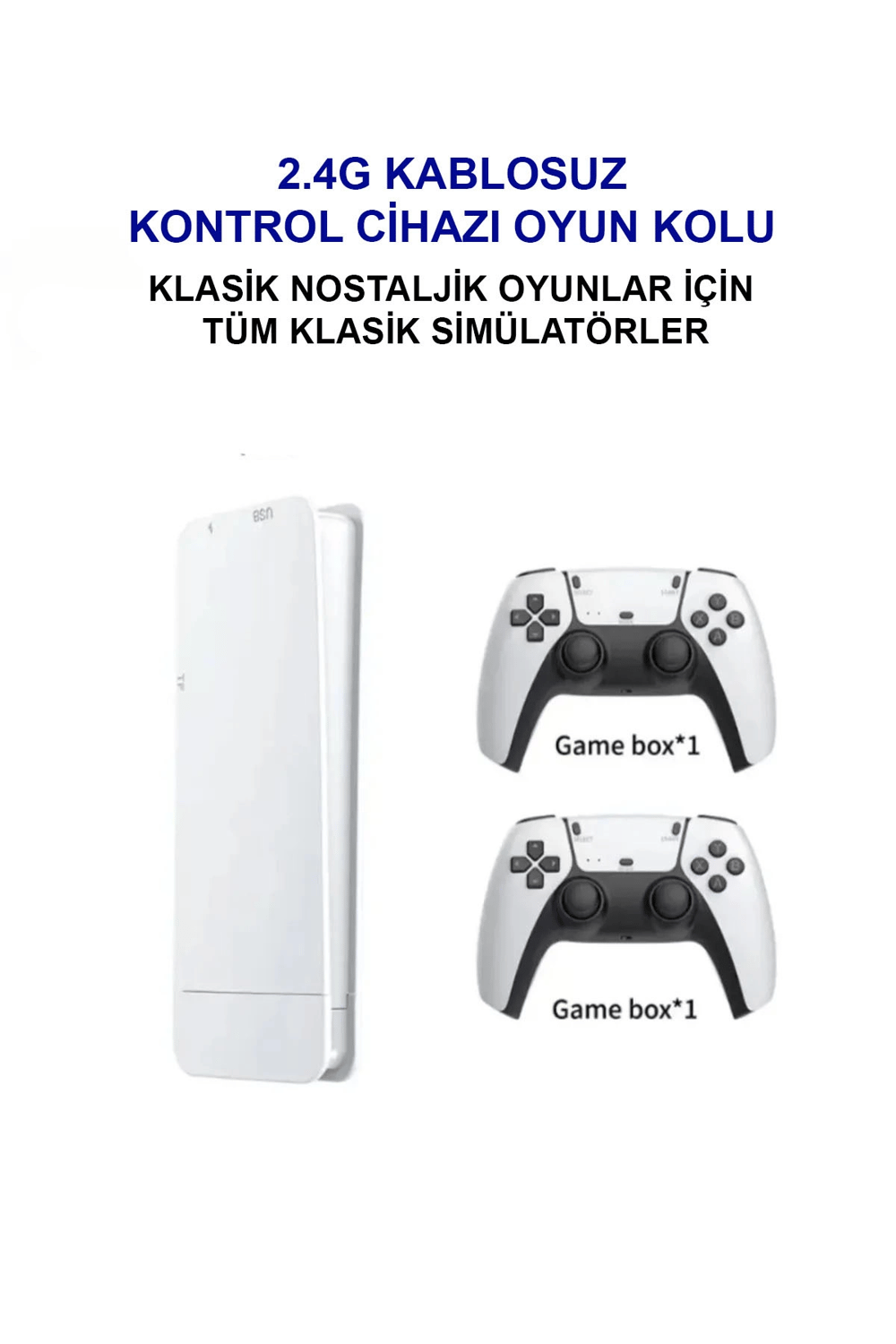 30.000 Oyun Yüklü, PS5 Kollu, 2.4G Kablosuz Çift Kumandalı Retro Oyun Konsolu Stick