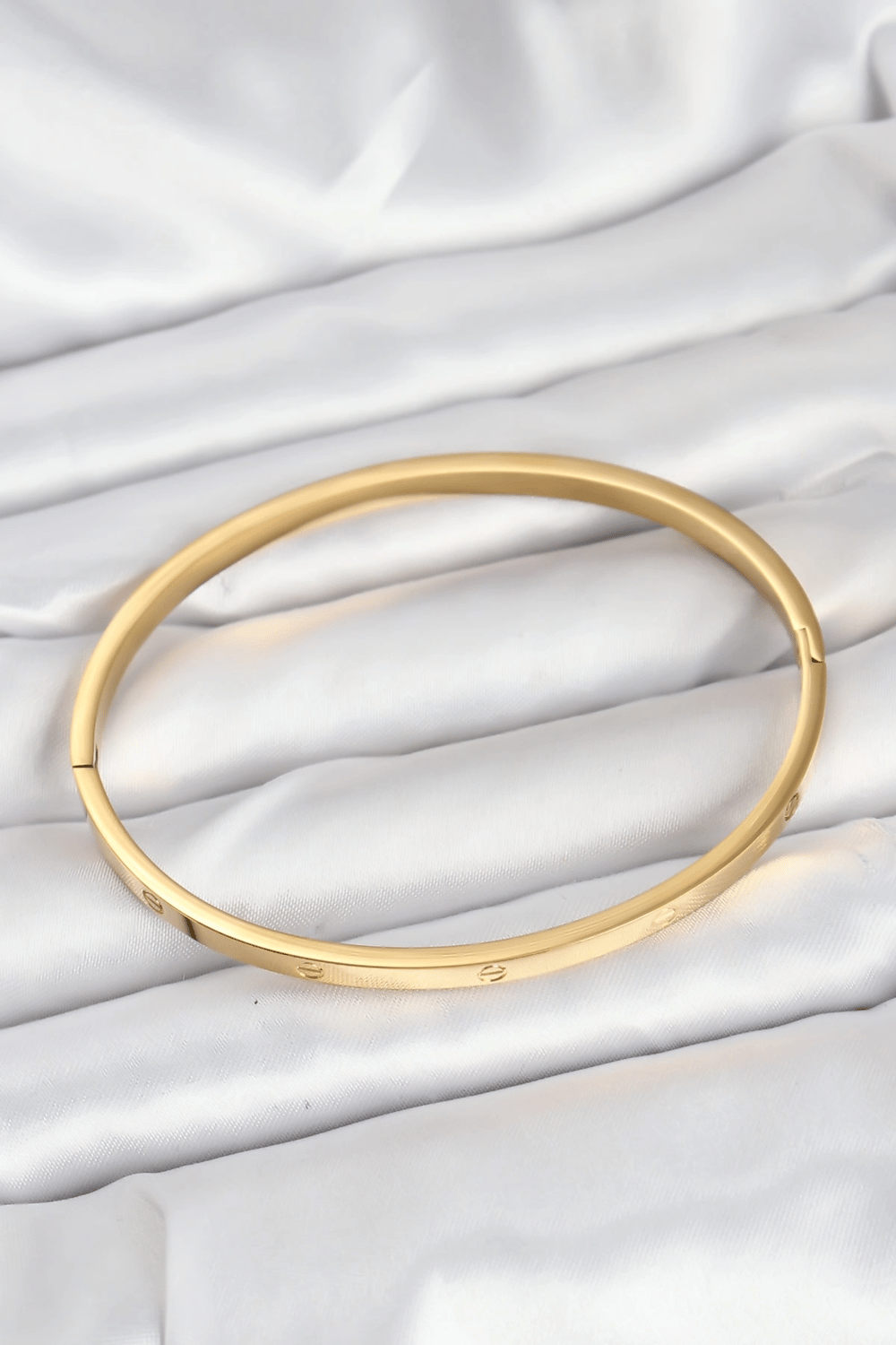 316L Çelik Gold Renk 65 mm İnce Kadın Kelepçe Bileklik
