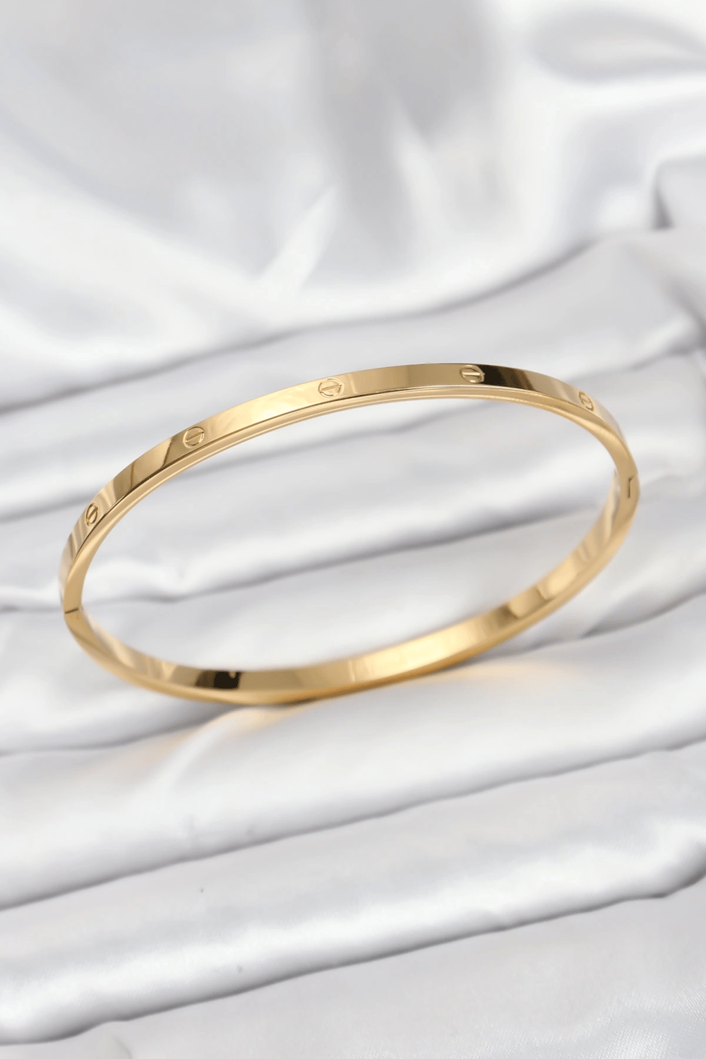 316L Çelik Gold Renk 65 mm İnce Kadın Kelepçe Bileklik
