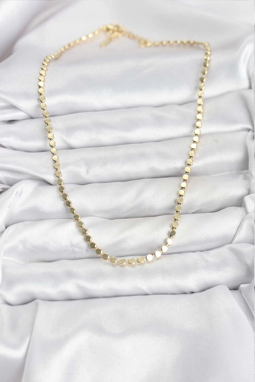 316L Çelik Zincir Gold Renk Ezme Zincir Model  45 cm Kadın Kolye