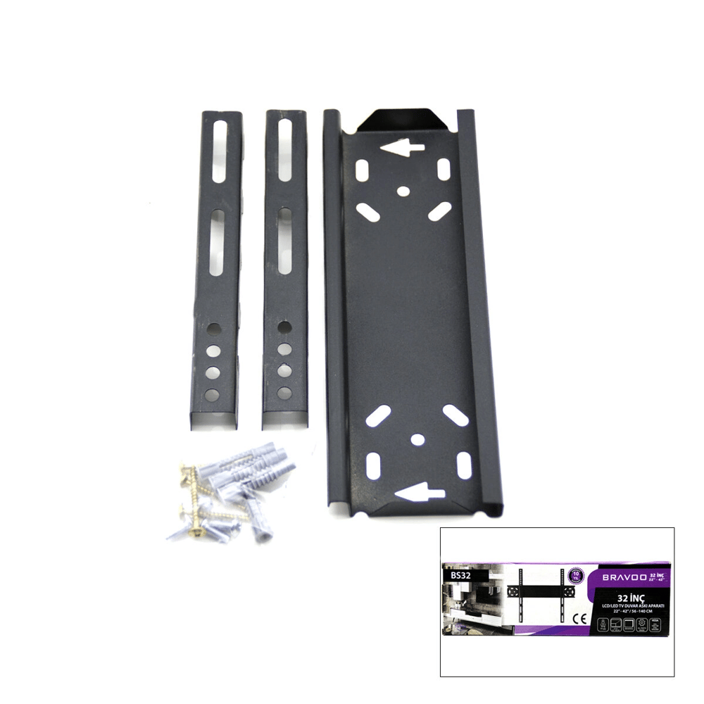 32 Inc - 22 Inc - 44 Inc Lcd Led Sabit Tv Askı Aparatı 56x140cm Bs-32 Bx40