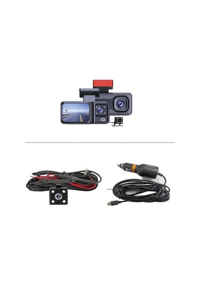 32GB Uyumlu 3 Kameralı Araç İçi Güvenlik Kamerası 1080p Kayıtlı Gece Görüşlü G Sensörlü
