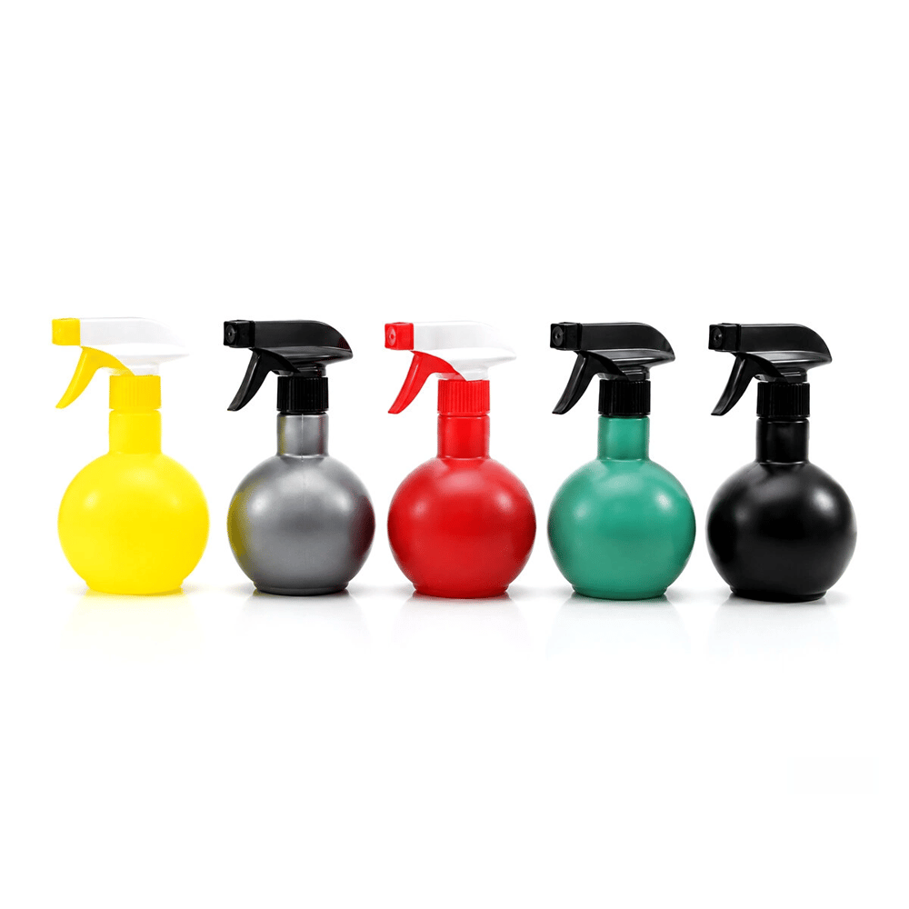 350ml Prizma Renkli Şeffaf Tombul - Plastik Boş Sprey Püskürtücü Şişe Bx40